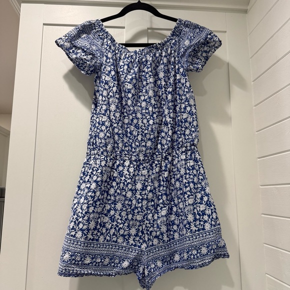 Vineyard Vines Blue and White Floral Romper - Picture 4 of 6